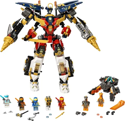 Produktbild von LEGO 71765 NINJAGO Ultrakombi-Ninja-Mech, 4-in-1-Spielzeug ab 9 Jahren mit Spielzeugauto, Jet und Panzer, Geschenkset mit Fahrzeugen und 7 Figuren