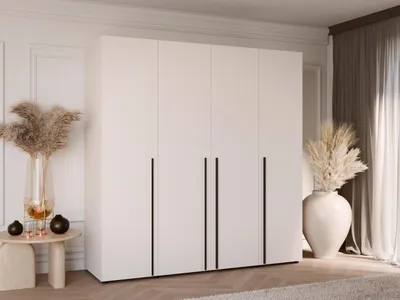 Produktbild von Viertüriger Kleiderschrank DOMINO 200 cm 4 Türen Schlafzimmer Wohnzimmer Kaschmir