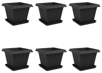 Immagine prodotto di Set di 6 vasi quadrati neri