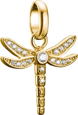 Zdjęcie produktu dla Thomas Sabo Charm-Anhänger Libelle mit Steinen Connect vergoldet