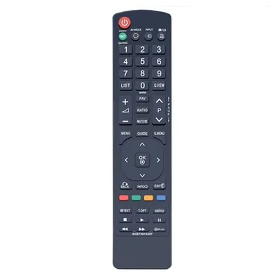 A remote control is shown against a white background.