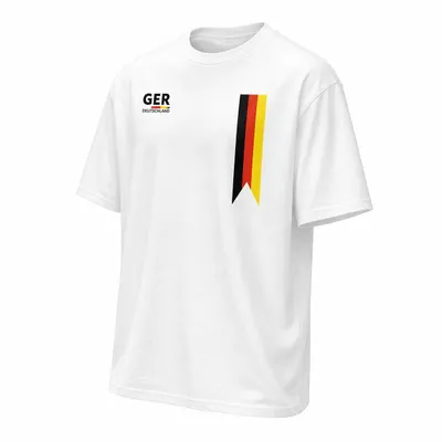 Produktbild von Deutschland T-Shirt WM 2026 – Fußball Weltmeisterschaft 2026 Shirt mit Flagge, WM Fan Trikot Deutschland, WM 2026 Outfit - Größe L (Weiß)