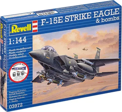 Produktbild von Starter Kit F-15E Strike Eagle & bombs, Revell Modellbausatz mit Basiszubehör