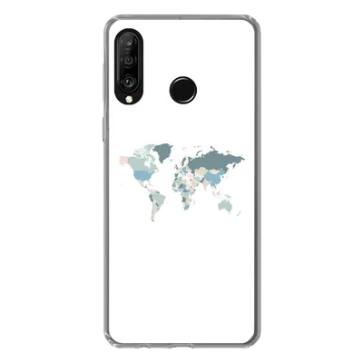 Produktbild von MuchoWow® Handyhülle Schutzhülle Hülle für Huawei P30 Lite Weltkarte - Pastell - Länder Silikon Softcase Handy Hülle - Handyhülle