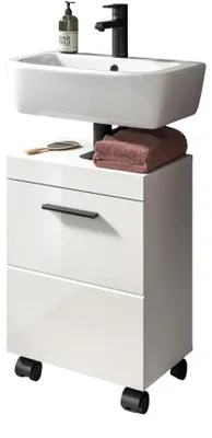 Produktbild von Waschbeckenunterschrank "Talerno" in weiß Hochglanz Badezimmer Unterschrank 40 x 58 cm