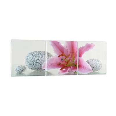 Produktbild von Bilder auf glas - Lilienblüte grün Pflanze - 120x40cm - Glasbilder - Wandbilder - Kunstdruck - zum Aufhängen bereit - Wanddekoration aus Glas - Glas Bilder - Wandbild auf Glas - GCA120x40-0485