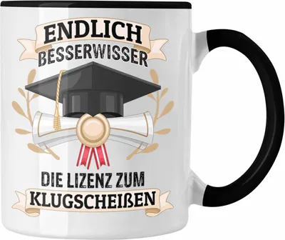 Produktbild von Trendation - Bachelor Abschluss Geschenk Tasse Prüfung Bestanden Uni Graduation Geschenkidee - Endlich Besserwisser (Schwarz)