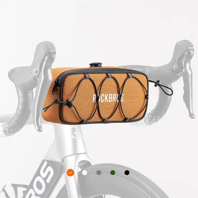 Produktbild von ROCKBROS Road to Sky Fahrrad Lenkertasche, Wasserabweisende Vordertasche, Reflekrierende Fronttasche für MTB, Rennrad, City-Rad Orange