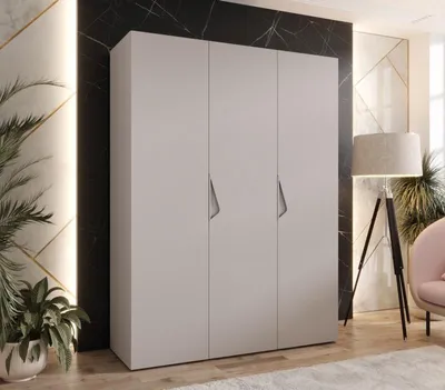 Produktbild von Dreitüriger Kleiderschrank 150 cm AMARIS 1 - Kaschmir / Kaschmirgriffe