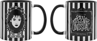 Image de Beetlejuice - Noir et blanc - Lydia - Tasse colorée pour l'intérieur - 10 oz