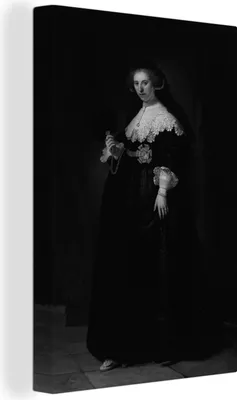 Produktbild von OneMillionCanvasses® - Leinwandbilder - 90x140 cm, Das Porträt von Oopjen Coppit - Rembrandt van Rijn, Wandbilder Kunstdruck Wanddekoration - Wandschmucke - Schlafzimmer