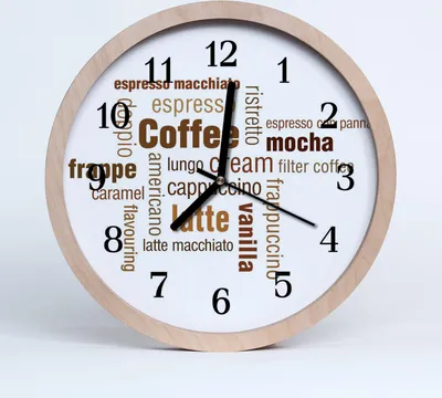Produktbild von Holzuhr 20fi cm wanduhr - stilvoller Kaffee