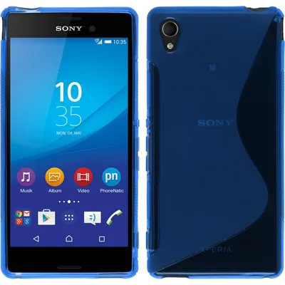 Produktbild von PhoneNatic Case kompatibel mit Sony Xperia M4 Aqua - blau Silikon Hülle S-Style + 2 Schutzfolien