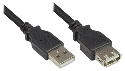 Zdjęcie produktu dla Alcasa USB 2.0 3m, 3 m, USB A, USB A, USB 2.0, Męska/Męska, Czarny