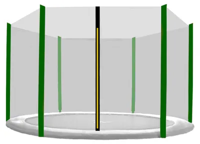 Produktbild von Aga Sicherheitsnetz für Trampolin 400 cm für 6 Stangen Schwarzes Netz / Dunkelgrün
