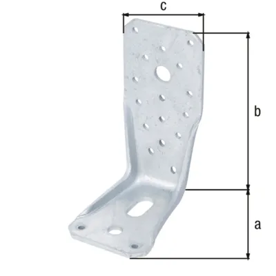 Immagine prodotto di Alberts 850319 KR raccordo angolare "Langlo", zincato a caldo, 135 x 85 x 65 mm, set da 25