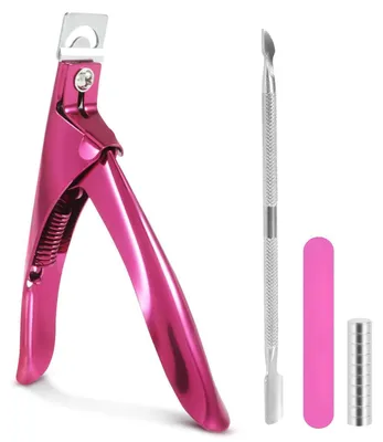 Productafbeelding van Nagelknipper set voor kunstnagels, met 10 magnetische nagelverlengstukken, roestvrij staal, geschikt voor acrylnagels en gelnagels