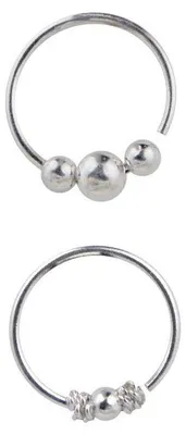 Produktbild von Generica Piercing Deni 2 Ringe Nasenring Ohr Silber 1 Ohrring Mit Kugel Klein Un