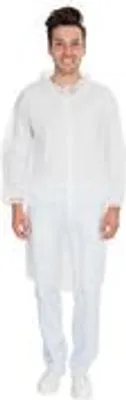 Image de Hygonorm 274299 Besucherkittel Eco mit Druckknöpfen weiß Gr. XXXL PP 110 x 150 cm Hemdkragen