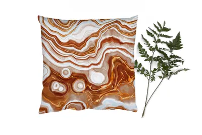 Produktbild von MuchoWow® Zierkissen Sofakissen Wohnzimmer Dekokissen 45x45 cm Gold - Achat-Geode - Steine - Braun - Schlafpolster - Polster für das Sofa