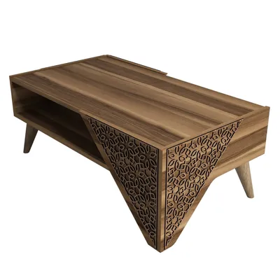 Produktbild von Skye Decor, Beril - Walnut, Couchtisch, Nussbaum, 100 % MELAMINBESCHICHTETE SPANPLATTEN, 105 x 40 x 58 cm