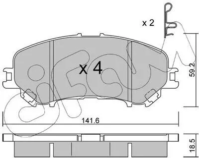 Produktbild von CIFAM Bremsbeläge Satz Vorne Bremsklötze für NISSAN Qashqai II (J11, J11) 822-1010-0