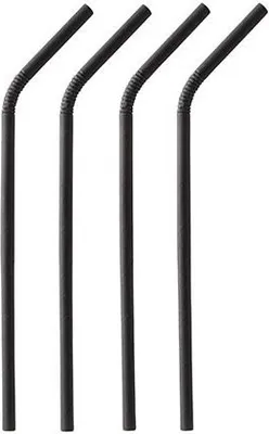 Produktbild von Papstar Papierstrohhalme, schwarz, "pure", Ø 6 mm · 22 cm, biegbar 10 x 100 Stück
