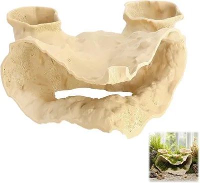 Obrázek produktu pro Akvarijní úkryt 14 x 14 x 8 cm - písečná barva - dekorativní úkryt - bezpečné útočiště pro ryby