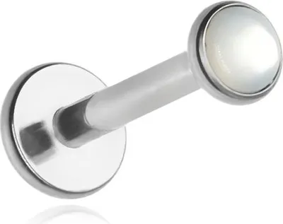 Produktbild von Titan Labret mit Perlmutt - Silber 1,2/8/3