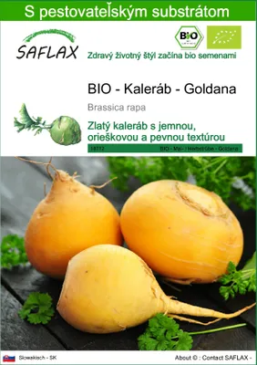 Obrázok produktu pre SAFLAX - BIO - Kaleráb - Goldana - Brassica rapa - 500 Semená - S pestovateľským substrátom bez klíčkov