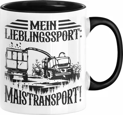 Produktbild von Lieblingssport Maistransport Tasse Geschenk Landwirt Bauer Geschenkidee Landwirtschaft Kaffee-Becher Häferl (Schwarz)