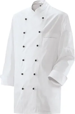 Produktbild von Kochjacke langarm, 2-reihig, Stehkragen, weiß