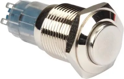 Produktbild von Velleman R1711, Drucktasten-Schalter, Kabelgebunden, Messing, Nickel, IP65, 230 V