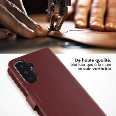 Image de Étui en cuir véritable Selencia pour Samsung Galaxy A36 / A56 - Bordeaux