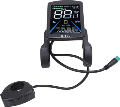 Obrázek produktu pro LCD displej pro elektrická kola, 24 V, 36 V, 48 V, 60 V, 72 V, univerzální 5kolíkový vodotěsný konektor, panelový displej S-100 pro řídítka 22,2 mm