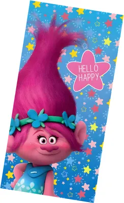 Produktbild von DreamWorks Strandtuch 70 x 140 cm – Trolle/Hello Happy