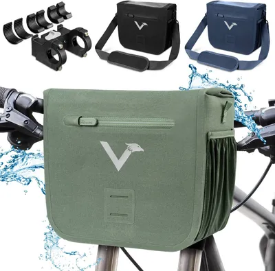 Zdjęcie produktu dla Valkental Front Pack – wytrzymała i wodoodporna torba na kierownicę, kolor: jasnozielony