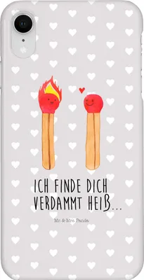 Produktbild von Mr. & Mrs. Panda Iphone XR Handyhülle Streichhölzer - Grau Pastell - Geschenk, Freundin, Liebesbeweis, Liebesgeschenk, Handy Case, Premium Kunststoff