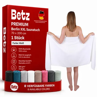 Produktbild von Betz XXL Saunatuch 70 x 200 cm BERLIN Badetuch 100% Baumwolle Farbe – weiss