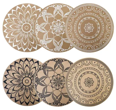Immagine prodotto di Omgoods - Set di 6 tovagliette in PVC resistenti al calore, dimensioni 38 x 38 cm