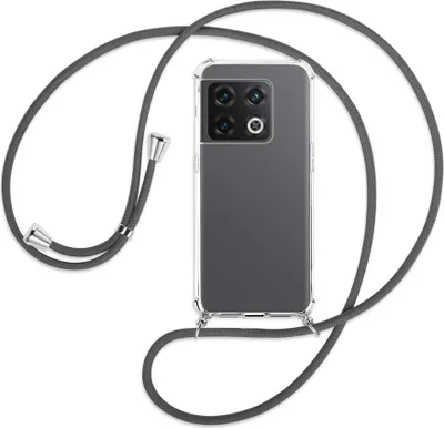 Produktbild von Handykette Backcover-Schutzhülle mit Band (Metall silberfarben) für OnePlus 10 Pro 5G - dunkelgrau