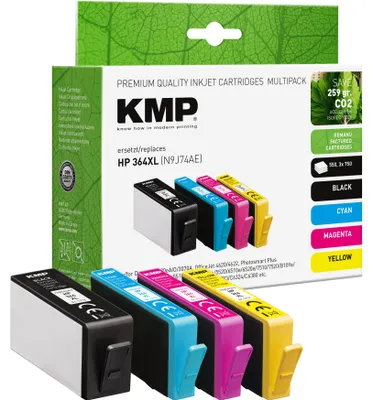 Produktbild von KMP 1712,4005, Hohe (XL-) Ausbeute, Cyan, 18 ml, 10 ml, 4 Stück(e), 550 Seiten
