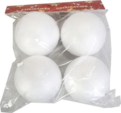 Produktbild von Set mit 4 Styroporkugeln zur Dekoration, 8 cm