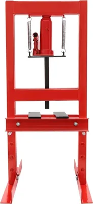 Obrázok produktu pre Hydraulický lis do dielne – 6 ton – zdvih 12,5 cm – oceľ s uhlíkom – určený na opravu ložísk, guľových spoľov a U-spoľov – červený