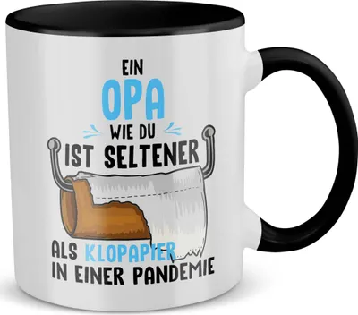 Produktbild von 22Feels Opa Geschenk Geburtstag Grossvater Tasse Herrentag Rentner Kaffeetasse Männer Weihnachten Haferl Grosseltern (Weiss-Schwarz)