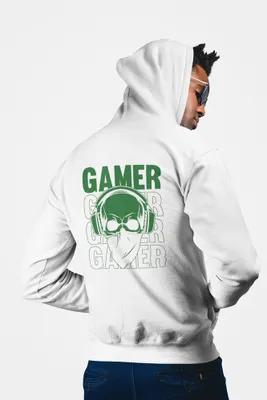 Produktbild von D&B Uni Hoodie ZIPST00202 Gamer Weiß-Größe 2XL