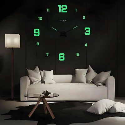 Image de Horloge murale lumineuse 3D à faire soi-même pour le bureau, le salon, la chambre à coucher, comme cadeau ou pour la décoration intérieure (Luminous-1)