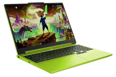 Zdjęcie produktu dla Lenovo LOQ 15AHP11, procesor Ryzen 7 250, ekran 15.3 cala, rozdzielczość WUXGA, matryca IPS, jasność 300 nitów, częstotliwość odświeżania 165 Hz, powłoka antyrefleksyjna (AG), pamięć RAM 16 GB DDR5 5600 MHz, dysk SSD 512 GB, karta graficzna GeForce RTX 5050 8 GB, kamera 5.0 MP, bateria 60 Wh, system operacyjny Windows 11, kolor: Surge Green