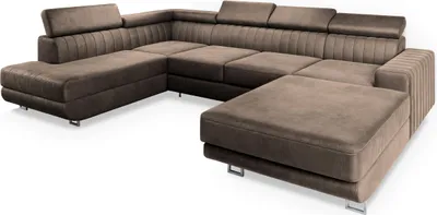 Produktbild von Masseno Ecksofa SIENA L-S mit Schlaffunktion U-Form, Sofa mit Bettkasten, Wohnzimmersofa, Couch, Soffa, Bettsofa, Couchgarnitur- Beige, MONOLITH 09