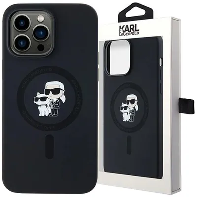 Produktbild von Karl Lagerfeld KLHMP14LSCMKCRHK iPhone 14 Pro 6.1" schwarz hardcase Silicone Karl & Choupette MagSafe Schutzhülle